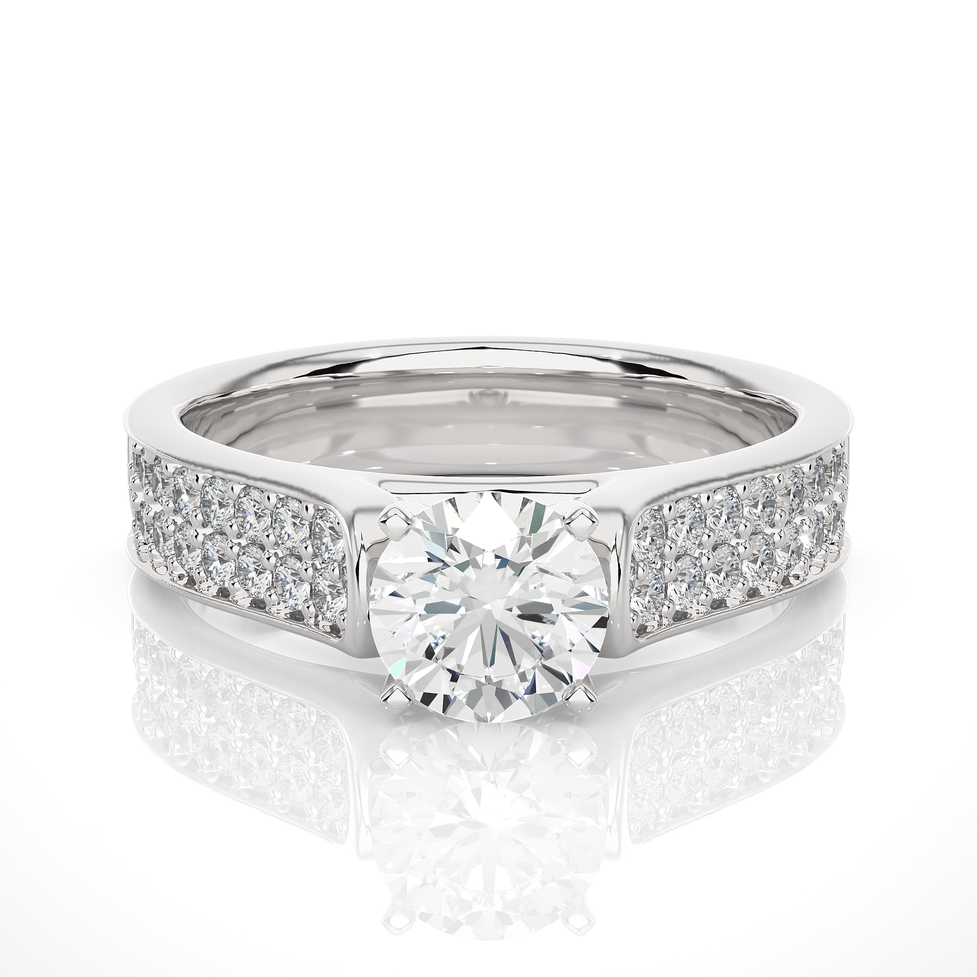 1.29 Carat I Color VS1 Clarity Diamond Studded Natural Diamond Ring.